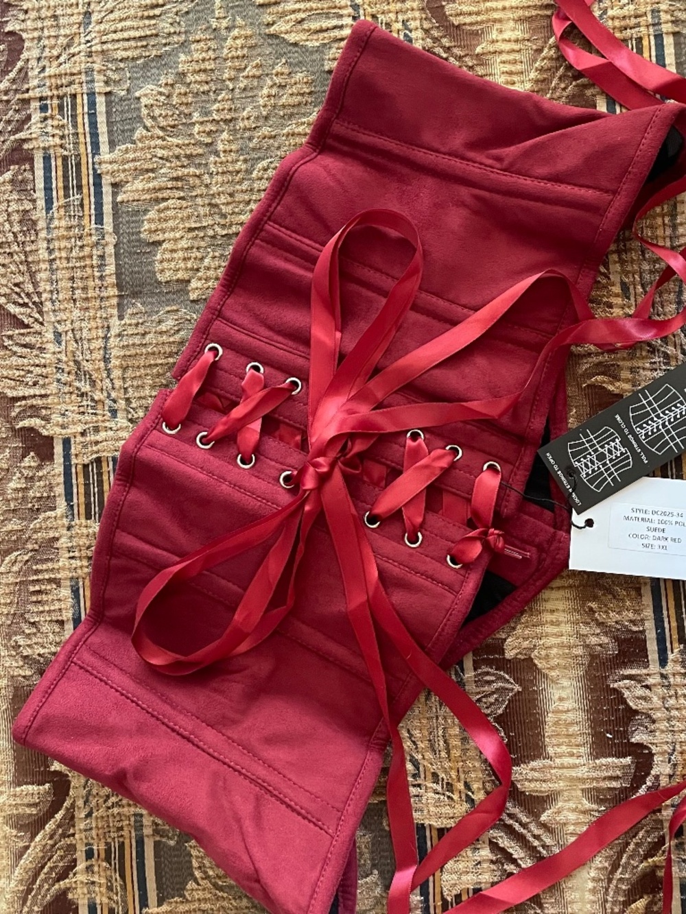 NWT Steel Boned Underbust Corset Belt Dark Red Top Drawer by Daisy Vamp Size 3X